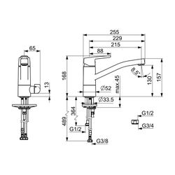 Hansa Polo Einhebelmischer Küchenarmatur mit Spülmaschinenventil 5266 Ausladung 216mm D... HANSA-52662293 4057304002908 (Abb. 1)