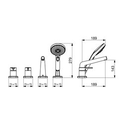 Hansa Designo Einhebelmischer Fertigmontageset für Wanne/Brause Style 5312 Rosette soft... HANSA-53122083 4057304007026 (Abb. 1)