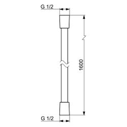 Hansa Schlauch, Länge 160cm, Chrom, 54120500... HANSA-54120500 4015474128156 (Abb. 1)