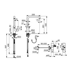 Hansa Vantis Style Einhebel-Küchenarmatur, Standmontage, Hybrid Bluetooth, 230/9V, Chro... HANSA-54212209 4057304019890 (Abb. 1)