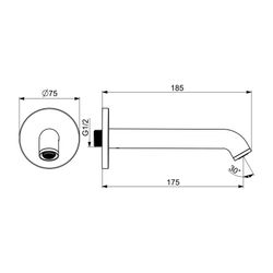 Hansa Vantis Style Auslauf, Cascade Strahlregler, DN 15, 175mm, Messing, Matt-Schwarz... HANSA-5450210033 4057304020087 (Abb. 1)