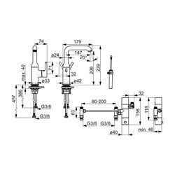 Hansa Vantis Style Einhebel-Waschtischarmatur, Standmontage, Hybrid Bluetooth, 3V, Ma... HANSA-5460220933 4057304020056 (Abb. 1)