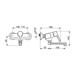 Hansa Paleno Einhebel-Waschtisch- und Küchenarmatur, Ausladung 242mm, DN 15, Chrom, 563... HANSA-56382203 4057304012051 (Abb. 1)
