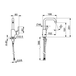 Hansa Paleno Einhebel-Waschtischarmatur, Standmontage, DN 15, Ausladung 152mm, ohne Abl... HANSA-56432203 4057304012037 (Abb. 1)