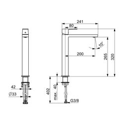 Hansa Stela Einhebelmischer Waschtischbatterie 5710 Ausladung 241mm Chrom... HANSA-57102273 4057304015205 (Abb. 1)