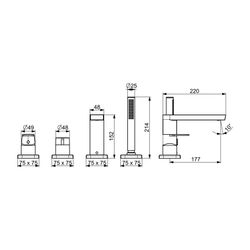 Hansa Stela Einhebelmischer Fertigmontageset für Wanne/Brause 5730 Rosette soft edge Ch... HANSA-57302173 4057304015304 (Abb. 1)