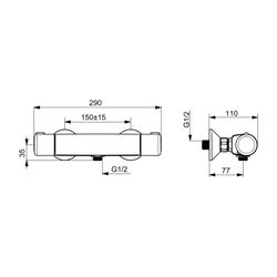 Hansa Micra Eco Brausebatterie 5815 DN15 Chrom 7 l/min... HANSA-581501710007 4057304018473 (Abb. 1)