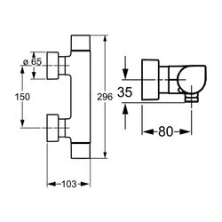 Hansa Tempra Brausebatterie Style 5841 DN15 Chrom... HANSA-58410101 4015474169920 (Abb. 1)