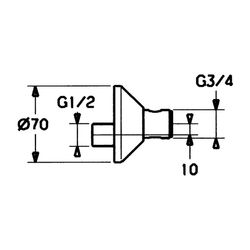 Hansa Excenteranschluss mit Absperrventil und Rosetten 59902034 1/2" x 3/4" Chrom... HANSA-59902034 4015474052949 (Abb. 1)