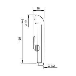 Hansa Funktionsbrause Bidetta, Kunststoff, Chrom, 59914465... HANSA-59914465 4057304005770 (Abb. 1)