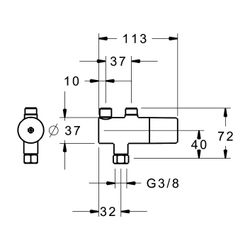 Hansa Minimat Sicherheits-Thermostat Vormischer 6341 Chrom... HANSA-63410020 4015474275270 (Abb. 1)