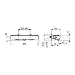 Hansa Optima Duschthermostat, Wandmontage, mit MagShelf-Ablage, Matt-Schwarz, 6514020... HANSA-6514020133 4057304018114 (Abb. 1)