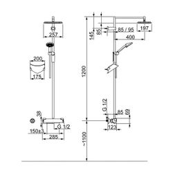 Hansa Fit Regenbrause-Duscharmatur 6515 3-strahlig Ausladung 485mm DN15 Chrom... HANSA-65159101 4015474277212 (Abb. 1)