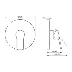 Hansa Basic Einhebelmischer Fertigset für Brause-Batterie 8056 Rosette eckig Chrom... HANSA-80569003 4057304019142 (Abb. 1)