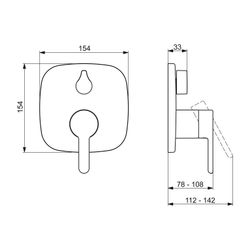 Hansa Designo Einhebelmischer Fertigmontageset für Wanne/Brause Style 8111 Rosette soft... HANSA-81113593 4057304006753 (Abb. 1)