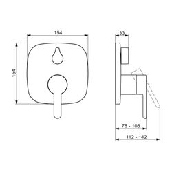 Hansa Designo Einhebelmischer Fertigmontageset für Wanne/Brause Style 8111 Rosette soft... HANSA-81119593 4057304006746 (Abb. 1)