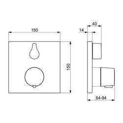 Hansa Living Fertigset für Brause-Batterie 8113 Rosette eckig Matt-Schwarz... HANSA-8113956233 4057304015830 (Abb. 1)