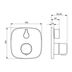 Hansa Living Fertigmontageset für Brausebatterie 8113 Rosette soft edge Chrom... HANSA-81139572 4057304004742 (Abb. 1)