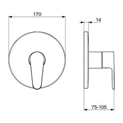 Hansa Vantis Einhebelmischer Fertigset für Brause-Batterie 8261 Rosette rund Chrom 4.0 ... HANSA-82619063 4057304017339 (Abb. 1)