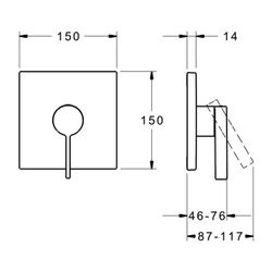 Hansa Loft Einhebelmischer Fertigmontageset für Brausebatterie 8762 Rosette eckig Chrom... HANSA-87629003 4015474287150 (Abb. 1)