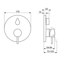 Hansa Stela Einhebelmischer Fertigmontageset für Wanne/Brause 8784 Rosette rund Chrom... HANSA-87849041 4015474287266 (Abb. 1)