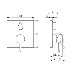Hansa Stela Einhebelmischer Fertigmontageset für Wanne/Brause 8784 Pinhebel Rosette eck... HANSA-87849051 4015474287235 (Abb. 1)