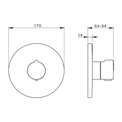 Hansa Home Fertigmontageset für Brausebatterie 8860 Rosette rund Chrom... HANSA-88609045 4015474279209 (Abb. 1)