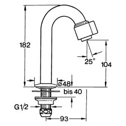 Hansa Nova Einhebel-Waschtischbatterie, Ausladung 93mm, DN 15, Chrom, 00938101... HANSA-00938101 4015474600423 (Abb. 1)