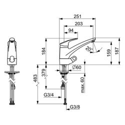 Hansa Mix Einhebel-Küchenarmatur mit Spülmaschinenventil, Ausladung 203mm, DN 15, Chrom... HANSA-01152283 4015474276604 (Abb. 1)