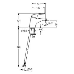 Hansa Mix Einhebel-Waschtischbatterie XS, Ausladung 127mm, DN 15, Chrom, 01162283... HANSA-01162283 4015474271180 (Abb. 1)