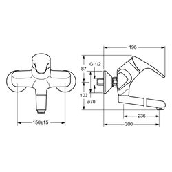 Hansa Mix Einhebel-Waschtisch- und Küchenarmatur, Ausladung 300mm, DN 15, Chrom, 016921... HANSA-01692183 4015474271357 (Abb. 1)
