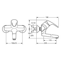 Hansa Mix Einhebel-Waschtisch- und Küchenarmatur, Ausladung 235mm, DN 15, Chrom, 019481... HANSA-01948183 4015474271371 (Abb. 1)