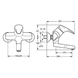 Hansa Mix Einhebel-Waschtisch-/Küchenarmatur, Ausladung 246mm, Auslaufentleerung, DN 15... HANSA-01949283 4015474271395 (Abb. 1)
