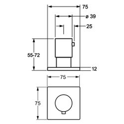 Hansa Fertigmontageset, Rosette eckig, Chrom, 02289172... HANSA-02289172 4015474173118 (Abb. 1)