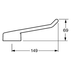 Hansa Medipro Langer Hebel Bügel-/ Bedienhebel lang, Länge 149mm, Chrom, 02440005... HANSA-02440005 4015474265509 (Abb. 1)