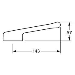 Hansa Medipro Langer Hebel, Bedienhebel lang, Länge 143mm, Chrom, 02450006... HANSA-02450006 4015474265516 (Abb. 1)