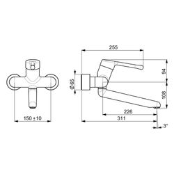 Hansa Medipro Einhebel-Waschtisch- und Küchenarmatur, Bedienhebel lang, Chrom, 02572206... HANSA-02572206 4015474267282 (Abb. 1)