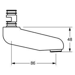Hansa Auslauf, Länge 86mm, Ausladung 86mm, Chrom, 02682000... HANSA-02682000 4015474267329 (Abb. 1)