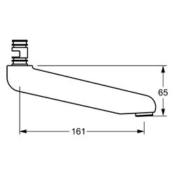 Hansa Auslauf, Länge 161mm, Ausladung 161mm, Chrom, 02692000... HANSA-02692000 4015474267336 (Abb. 1)