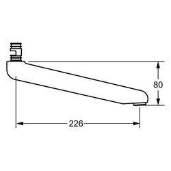 Hansa Auslauf, Länge 226mm, Ausladung 226mm, Chrom, 02702000... HANSA-02702000 4015474267343 (Abb. 1)