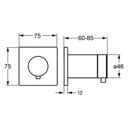 Hansa Deckelteil für Umsteller, Rosette eckig/rund, Chrom, 02879172... HANSA-02879172 4015474187269 (Abb. 1)