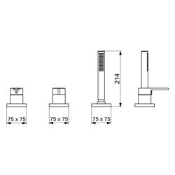 Hansa Ronda Einhebel-Fertigmontageset für Wanne/Brause, Rosette eckig, 1-strahlig, 75x7... HANSA-03419483 4057304014635 (Abb. 1)