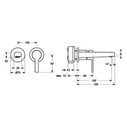 Hansa Ronda Einhebel-Fertigmontageset für Waschtischbatterie, Rosette rund, Ausladung 1... HANSA-03832273 4015474252301 (Abb. 1)