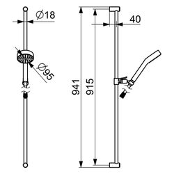 Hansa Medijet Wandstangengarnitur, 1-strahlig, Chrom, 04000180... HANSA-04000180 4057304018558 (Abb. 1)