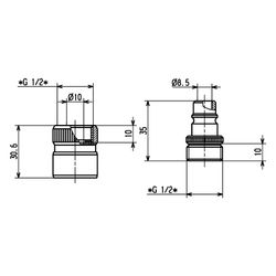 Hansa Schnellverschluss, G 1/2", DN 15, Chrom, 04050200... HANSA-04050200 4015474255234 (Abb. 1)
