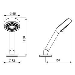 Hansa BasicJet Handbrausegarnitur, 3-strahlig, Chrom, 04099140... HANSA-04099140 4057304012884 (Abb. 1)
