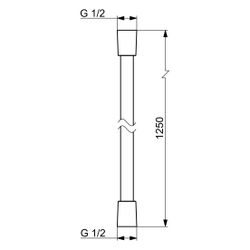 Hansa Medipro Schlauch 0412 Länge 1250mm Chrom... HANSA-04120473 4015474255029 (Abb. 1)