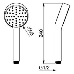 Hansa Medijet Handbrause, 1-strahlig, Durchmesser 95mm, Chrom, 04160180... HANSA-04160180 4057304018565 (Abb. 1)