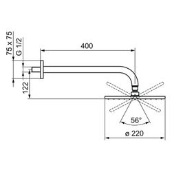 Hansa Rain Kopfbrause 0418 Rosette eckig 1-strahlig Durchmesser 220mm Ausladung 400mm D... HANSA-04180300 4015474190153 (Abb. 1)