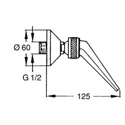 Hansa Jet Kopfbrause, 1-strahlig, G 1/2", Ausladung 125mm, DN 15, Chrom, 04400100... HANSA-04400100 4015474672482 (Abb. 1)